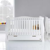 RRP £199 Boxed Obaby Sleigh Cot Bed In White