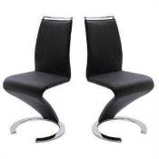 RRP £270 Pair Of Summer Black Z Shape Dining Chairs