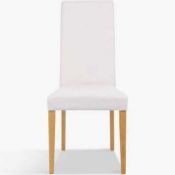 Rrp £100 Boxed John Lewis And Partners Lydia Pu Leather Light Oak Leg Designer Dining Chair