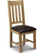 Rrp £170 Solid Oak Upholstered Berwick Wooden Dining Chair