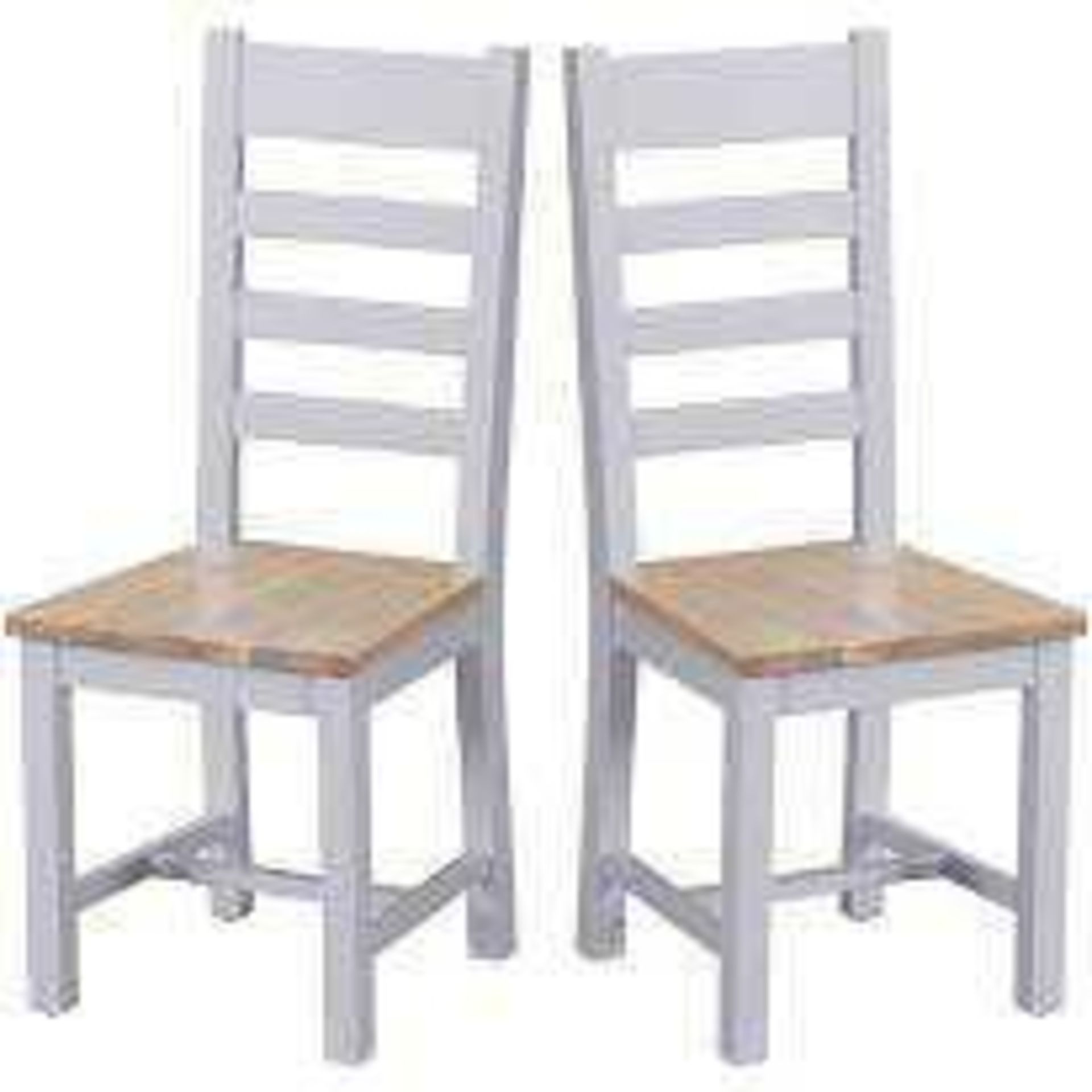 Rrp £220 Boxing K British Design Tt Grey Ladder Back Designer Dining Chairs