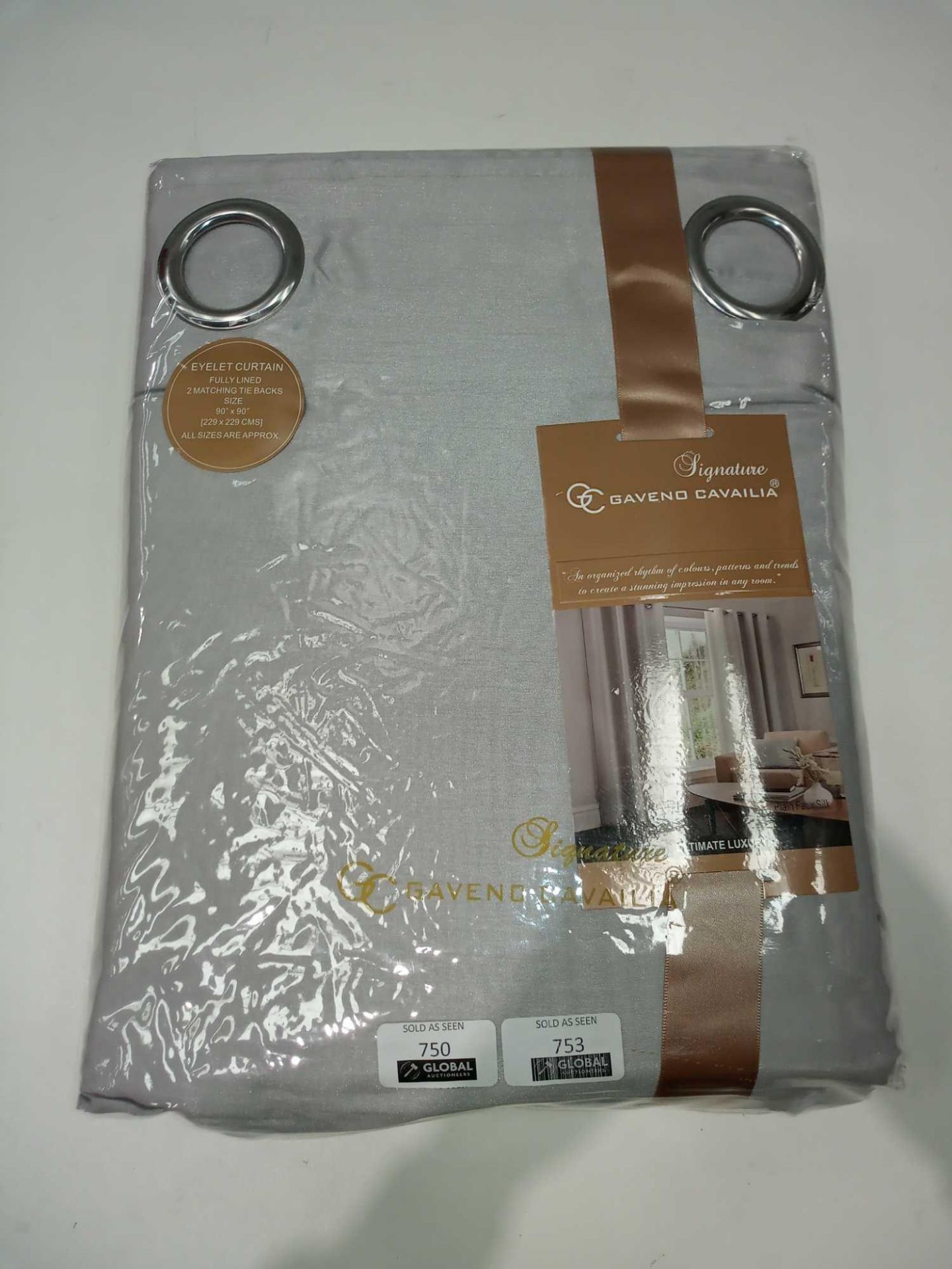 Rrp £80 Gaveno Cavailia Ultimate Luxury Silver Fully Lined Eyelet Curtains
