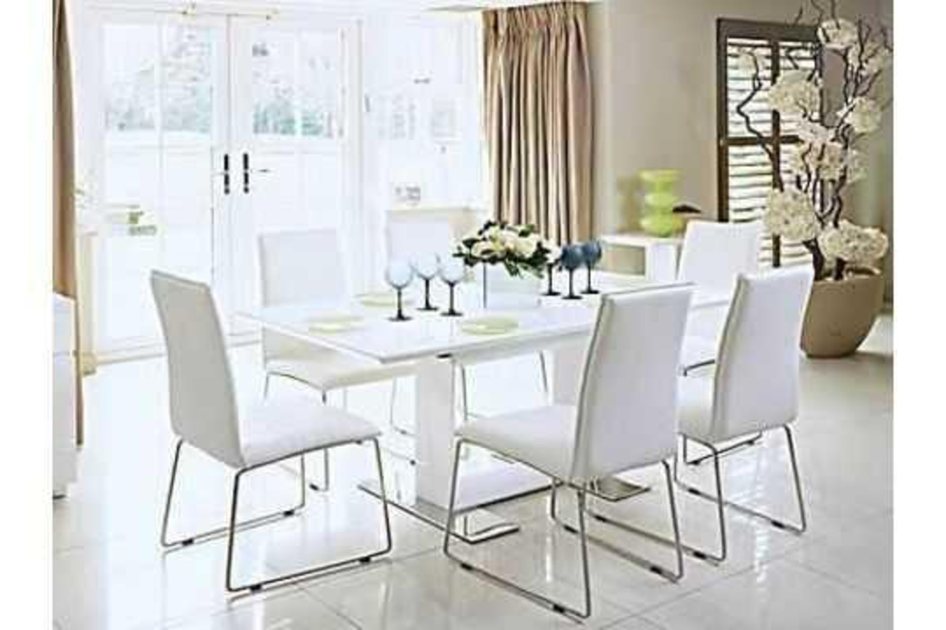 RRP £699 Sourced From Harveys Nova High Gloss Extending Dining Table.