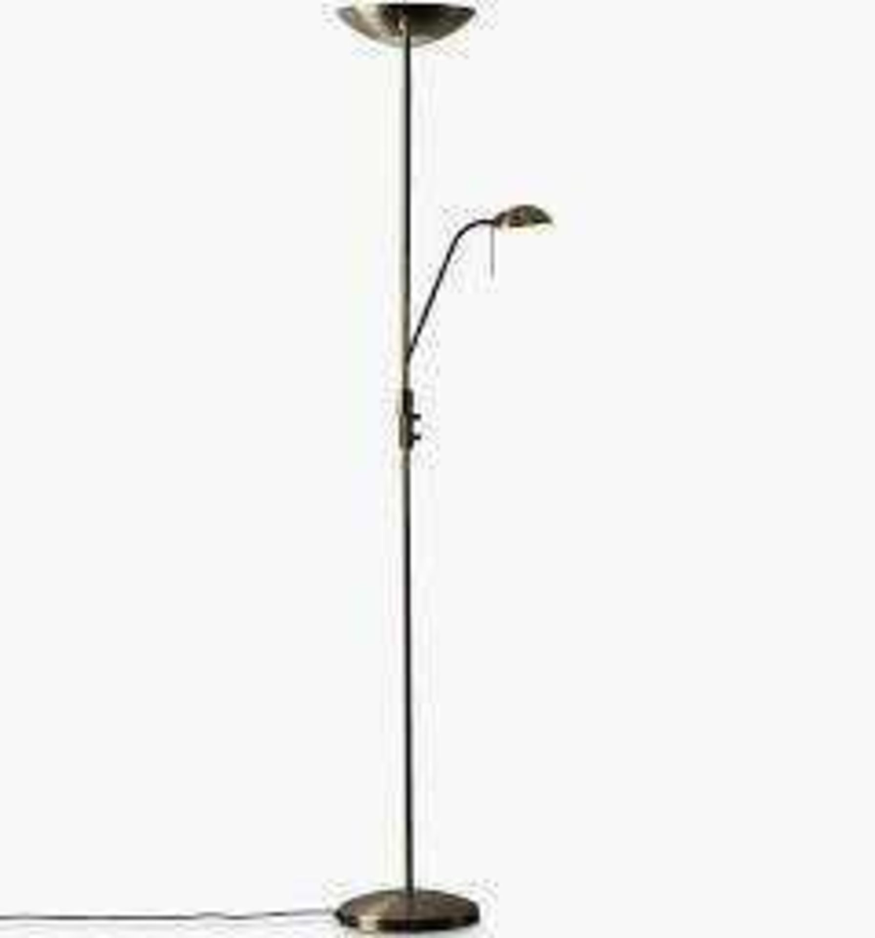 Rrp £80 Boxed John Lewis And Partners Zella Stainless Steel Floor Standing Lamp