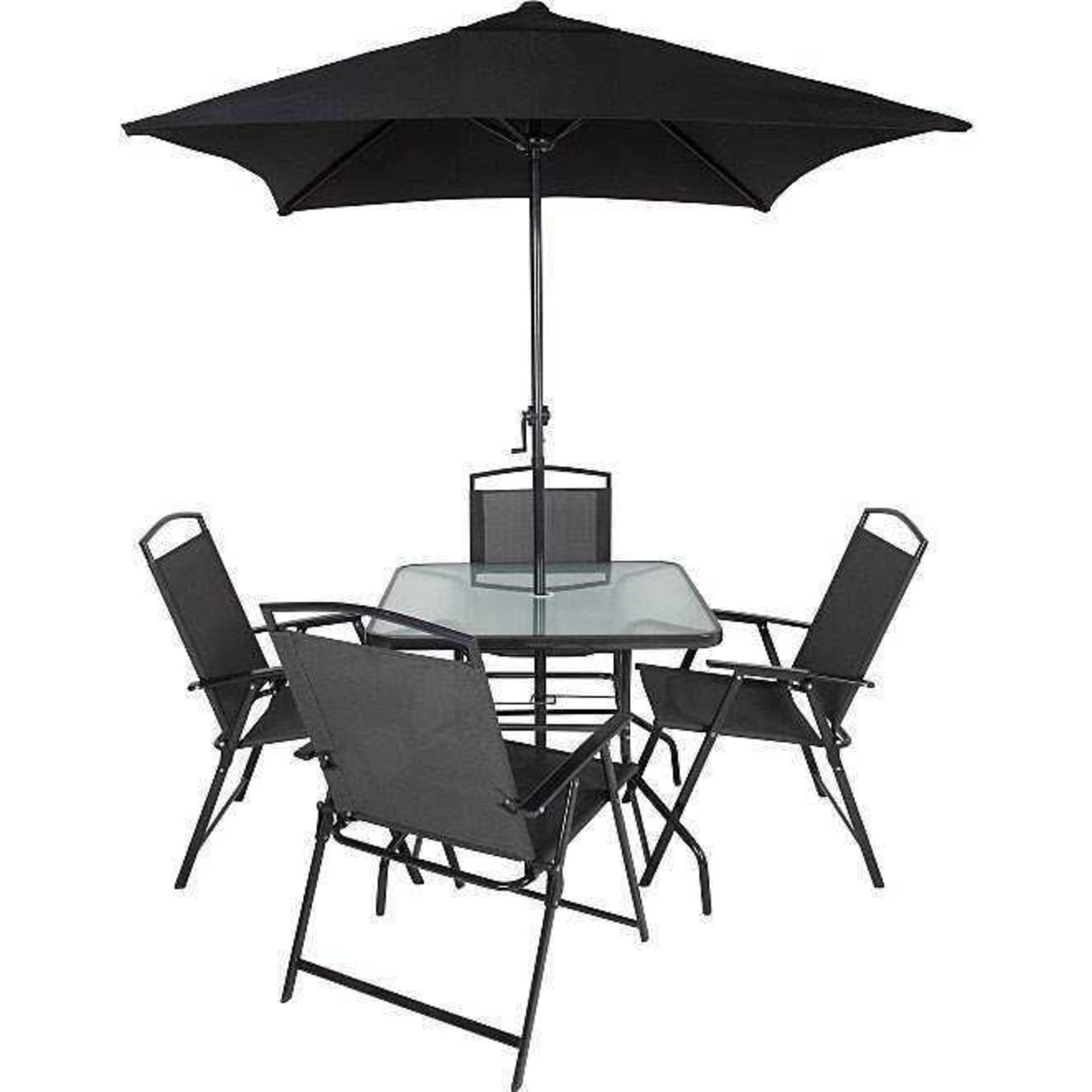 Rrp £140 Boxed Miami 6 Piece Garden Patio Set With Extra Folding Chairs