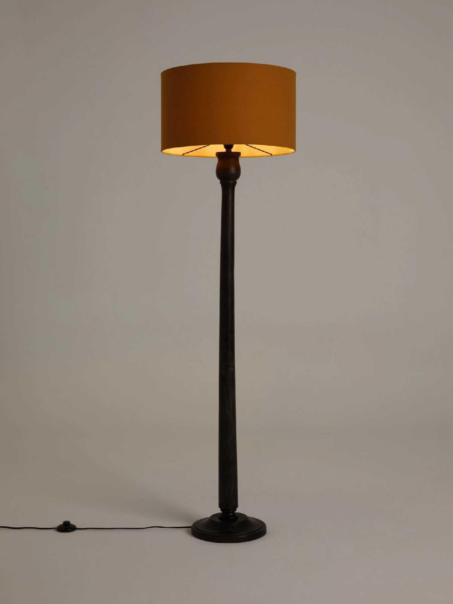 Rrp £120 John Lewis Whittle Floor Lamp With Fabric Shade Mango Wood