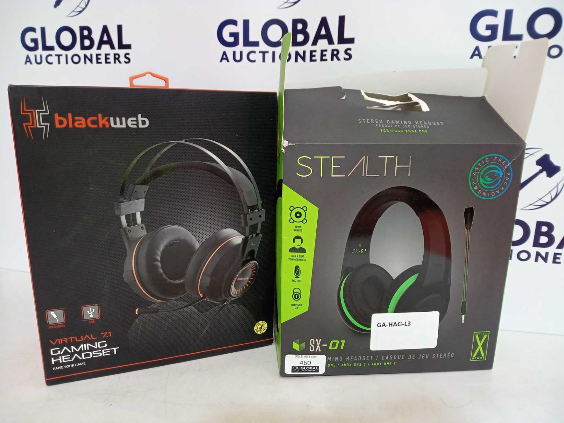 Rrp £40 Each Sorted Gaming Headsets To Include A Black Tweb Virtual 7.1 Channel Surround Sound Gamin