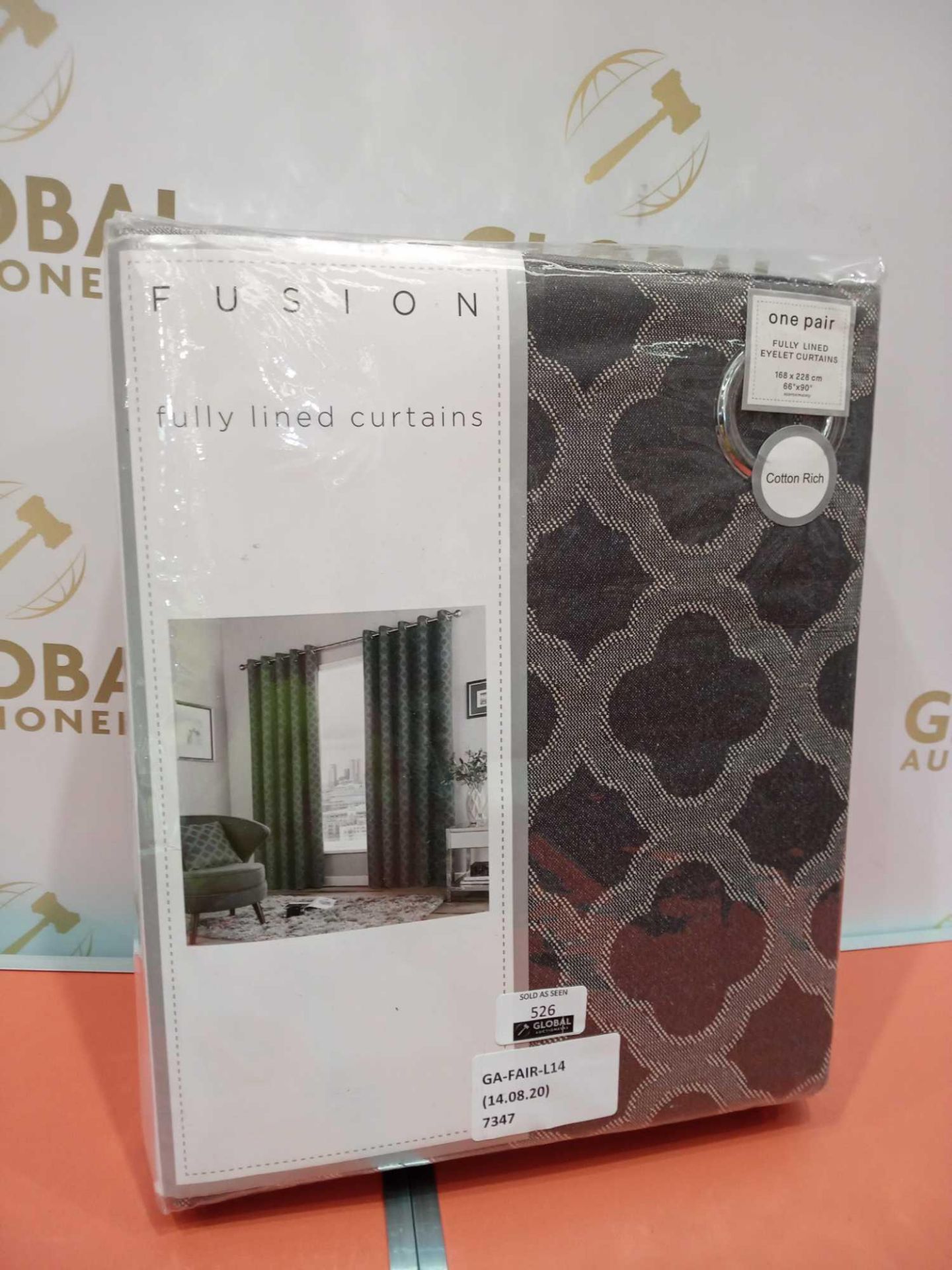 Rrp £40-60 Each Items To Include Fusion Denby Charcoal Fully Lined Curtains And Burj Silver Fully Li