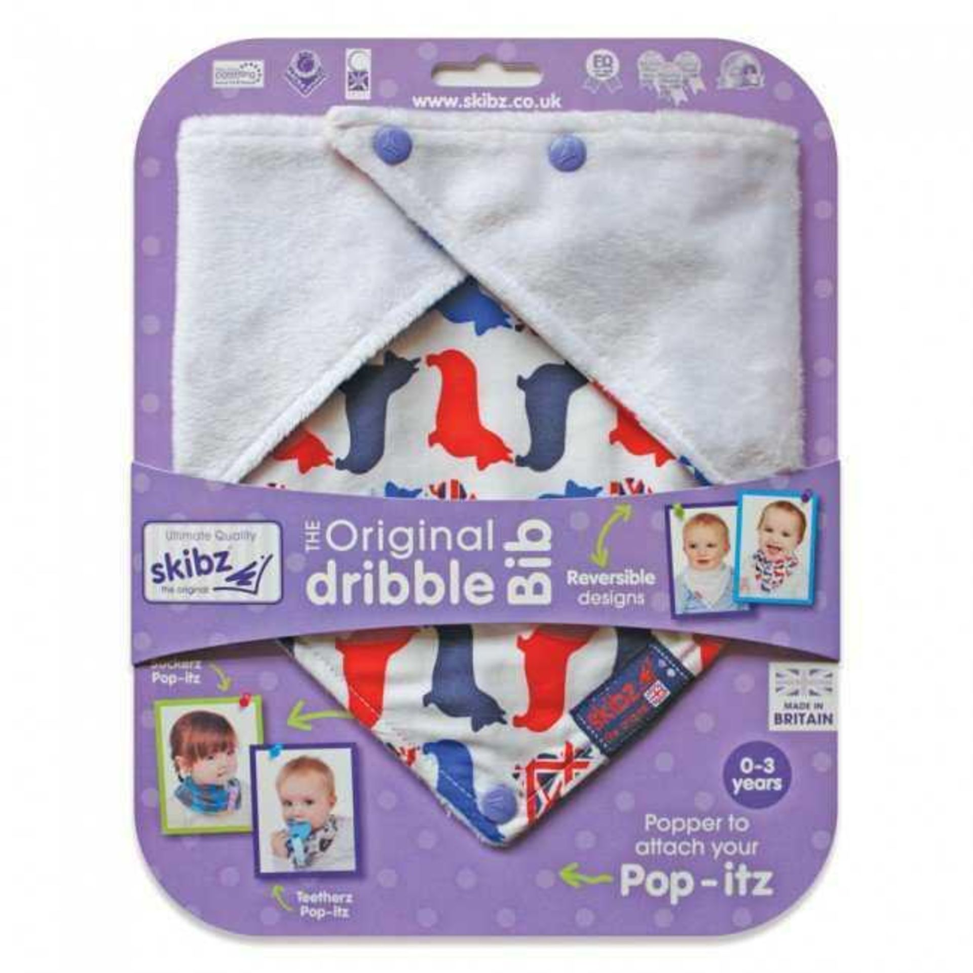 RRP £200 Lot To Contain 40 Brand New Skibz The Original Dribble Bibs (0-3Yrs)