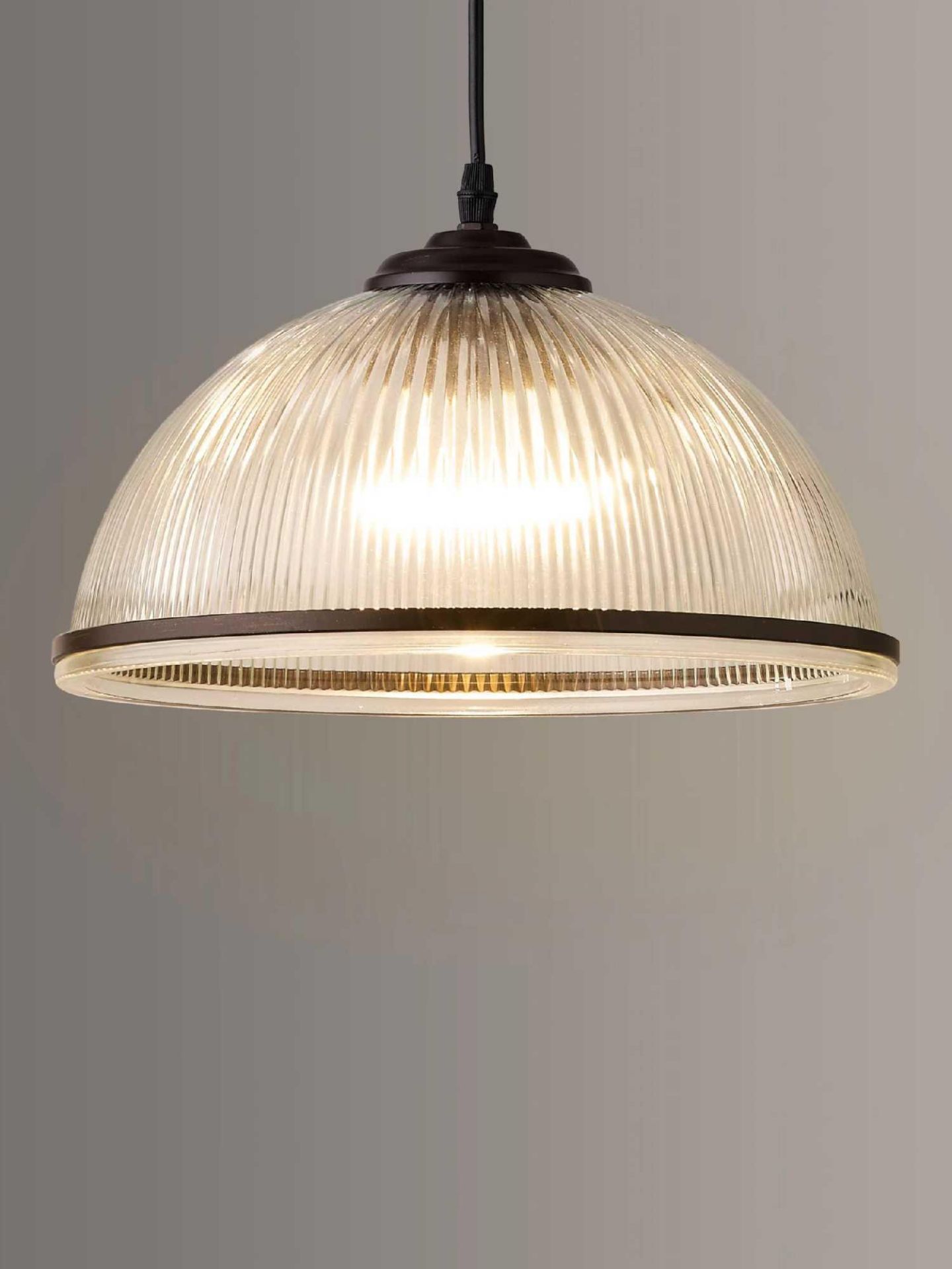 Rrp £100 Boxed John Lewis And Partners Tristan Painted Steel Glass Shade Designer Ceiling Light