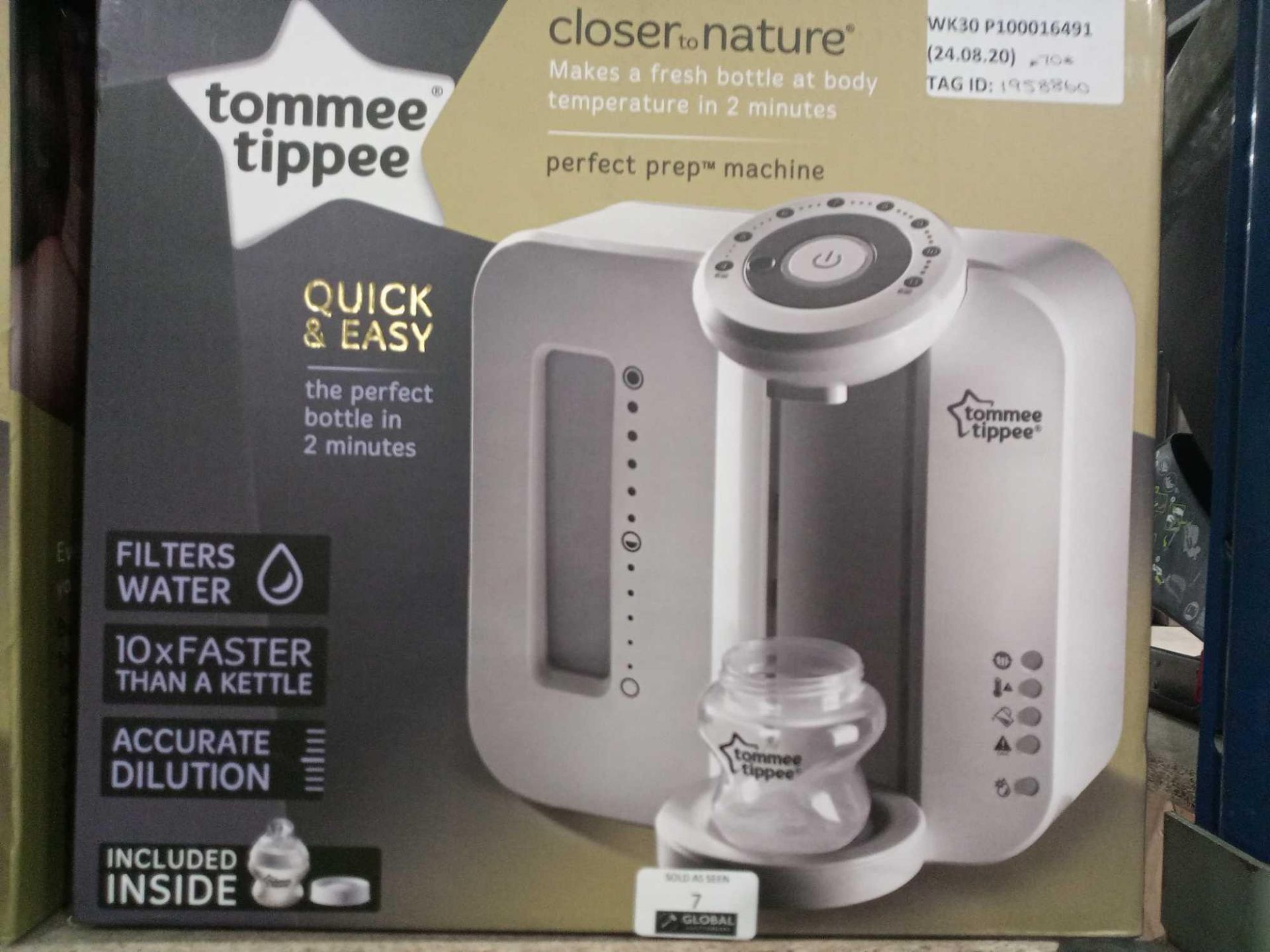 Rrp £70 Boxed Tommee Tippee Closer To Nature Perfect Preparation Bottle Warming Station In White