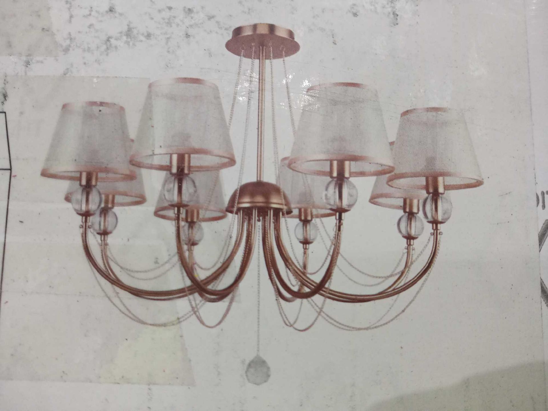 Rrp £120 Boxed Willa Arlo 8 Light Shaded Chandelier Style Ceiling Light - Image 2 of 2