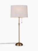 RRP £90 Boxed John Lewis And Partners Isabelle Antique Brass Finish Linen Shade Designer Table Lamp