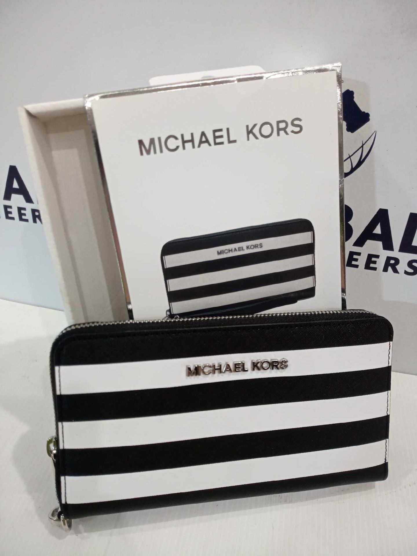 RRP £60 Each Boxed Brand New Michael Kors Black And White Large Multifunction Ladies Purses With A P