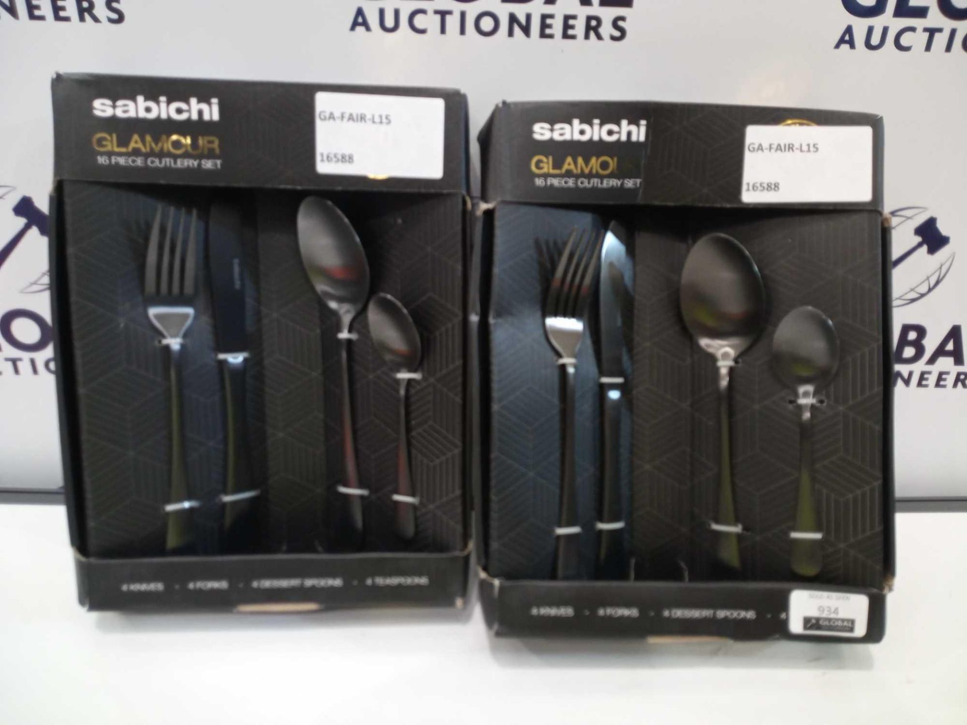 RRP £40 Each Boxed Sabichi Glamour 16-Piece Cutlery Sets