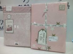 RRP £35 Each Assorted Designer Soft Furnishings To Include Serene Laurent Rose Pink Double Cream Set
