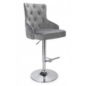 RRP £120 Boxed Rocco Brushed Velvet Bar Stool