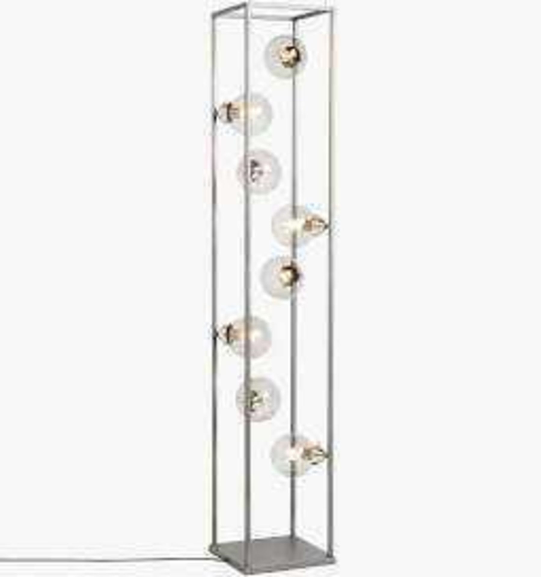 RRP £295 Boxed John Lewis Orb 8 Light Floor Lamp With Smoke Shades