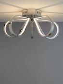 RRP £230 John Lewis And Partners Teardrop 5-Light Integrated Led Flush Chrome Finish Ceiling Light