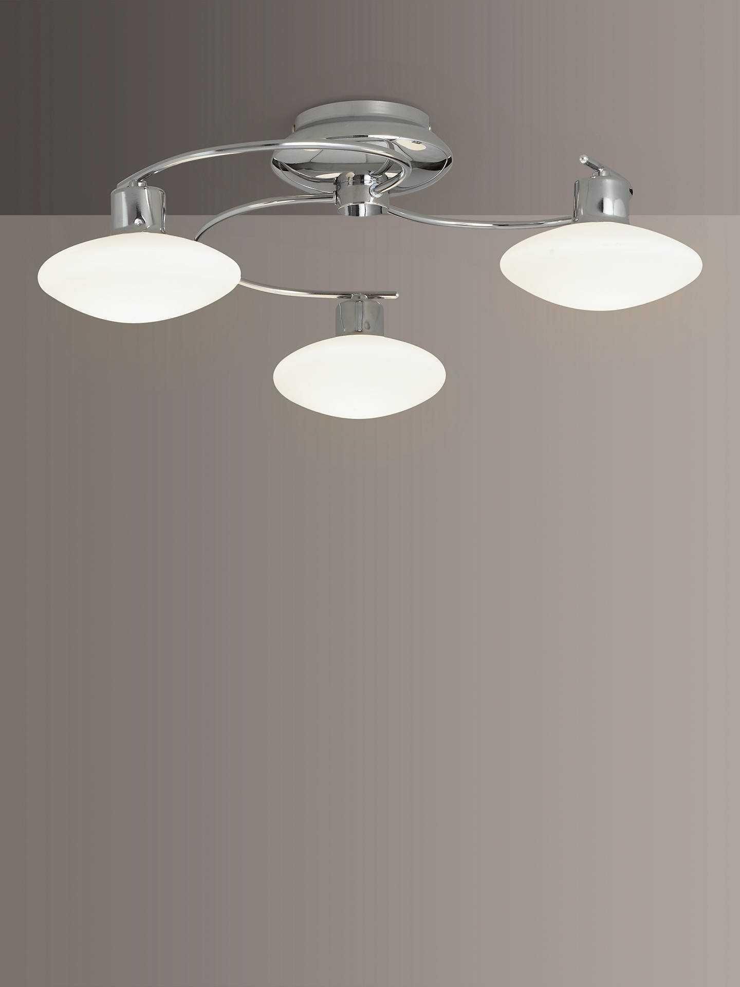 RRP £125 Boxed John Lewis And Partners Tameo 3 Light Chrome Finish Opal Glass Shade Designer Ceiling