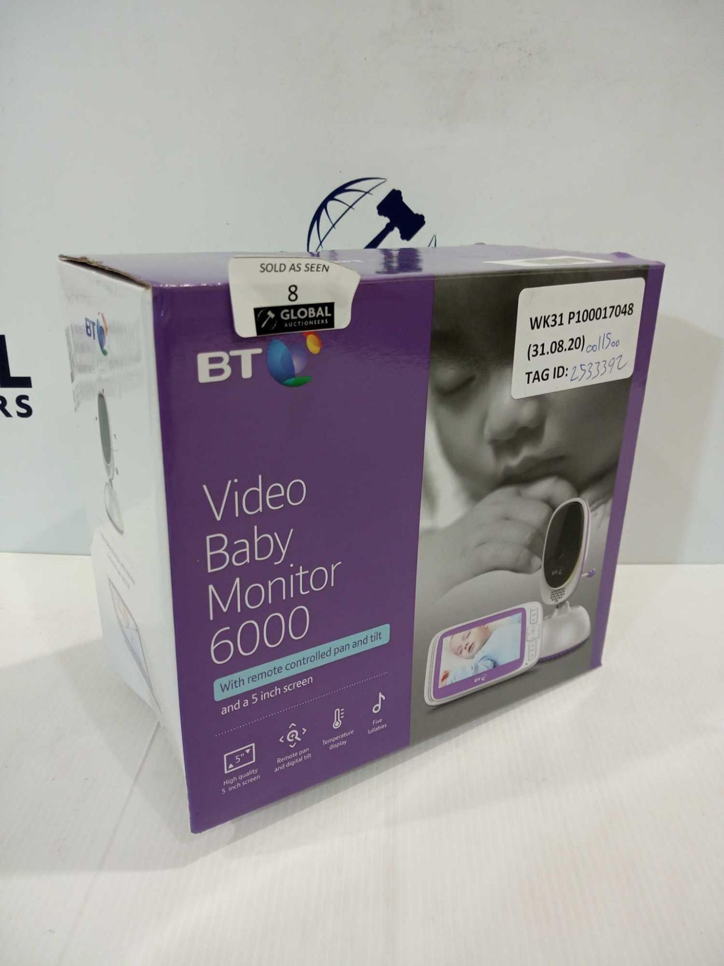 RRP £115 Boxed Bt Baby Monitor 6000 Digital Video Baby Monitor 5-Inch Viewing Screen Temperature Dis
