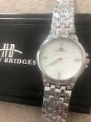 RRP £385 Henry Bridges Ladies Harrington Steel White Watch