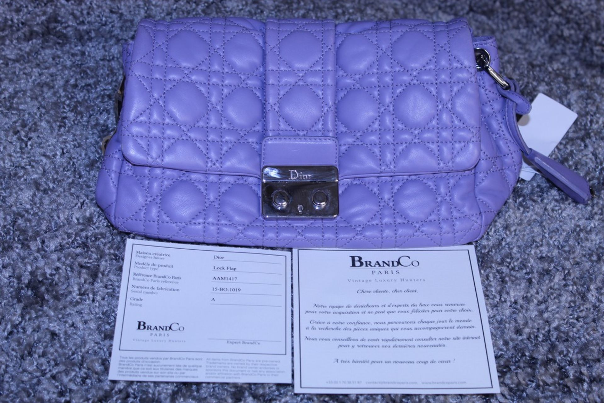 Rrp £1,700 Dior Violet Shoulder Bag - Image 3 of 3