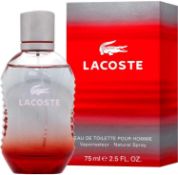 Rrp £40 Boxed Bottle Of Lacoste Red Pour Homme Eau De Toilette (75Ml) (Ex Display)