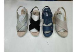 RRP £100 Lot To Contain 4 Brand New Assorted Boxed Pairs Of Ladies Slip On Footwear (As Seen On The