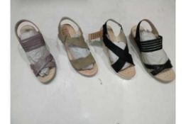 RRP £100 Lot To Contain 4 Brand New Assorted Boxed Pairs Of Ladies Slip On Footwear (As Seen On The