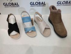 RRP £100 Lot To Contain 4 Brand New Boxed Pairs Of Ladies Assorted Slip On Footwear (As Seen On The