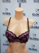 RRP £270 Lot To Contain 3 Brand New Packs Of 6 Hana Body Shaping Bras In Black/Pink