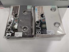 RRP £150 Items To Include 3 Pairs Of Total Blackout Eclipse Eyelet Ready Made Curtains In Silver And