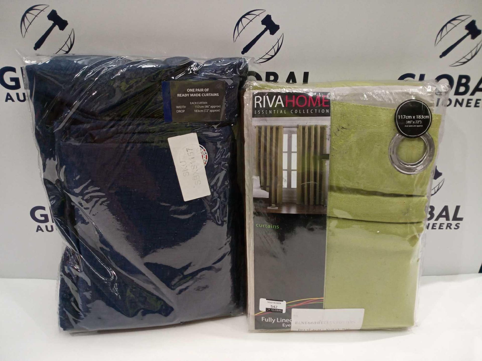 RRP £60 Lots To Contain 2 Assorted Pairs Of Riva Home 46 X 72-Inch Eyelet Teddy Curtains And Vogue N