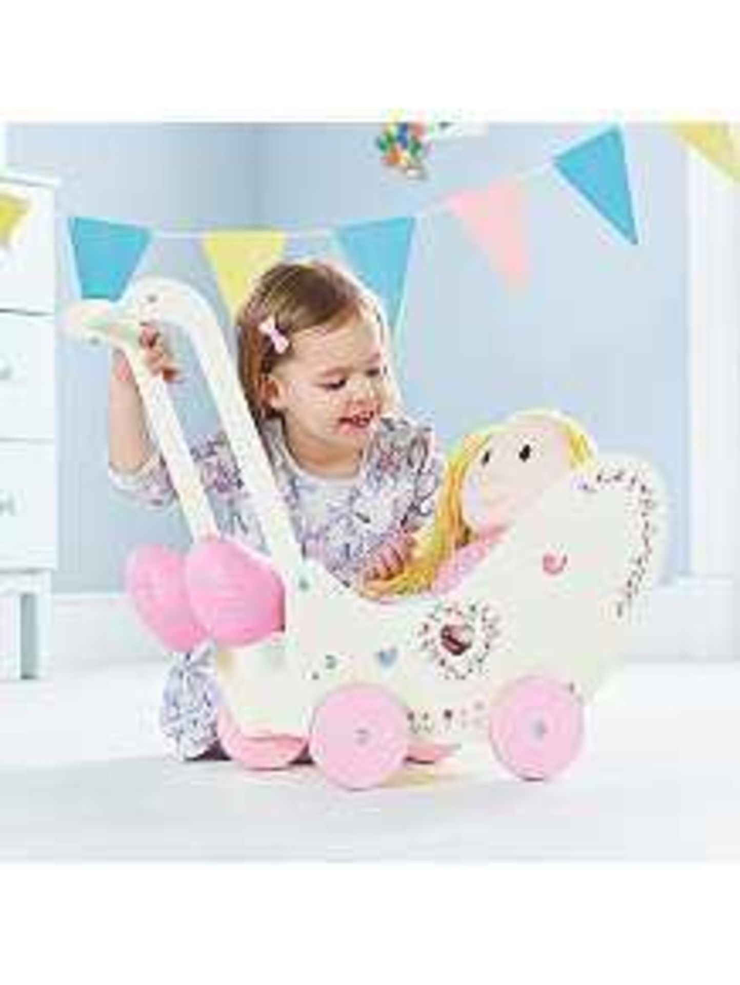 Combined RRP £70 A Lot To Contain Redkite Linen Collection Baby Bounce And A Boxed Toy Wooden Pram - Image 2 of 2