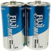 RRP £60 Lot To Contain 12 Brand New Packs Of 2 Fuji C2 Enviro Max Extra Heavy Duty 3200Bp2 Batteries