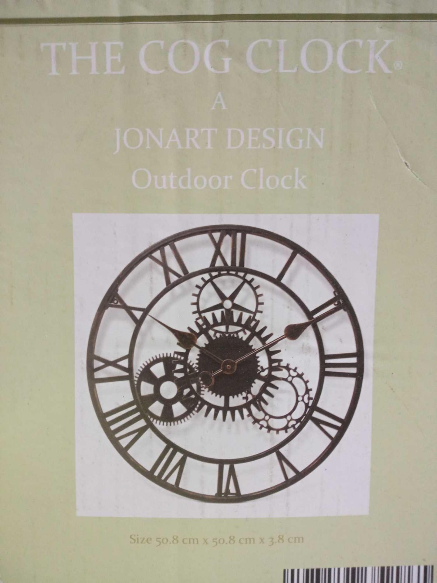 RRP £75 Boxed Joan Hart Design The Cog Clock Outdoor Wall Clock