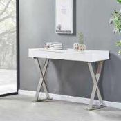 RRP £200 Boxed Mayline White Console Table In High Gloss