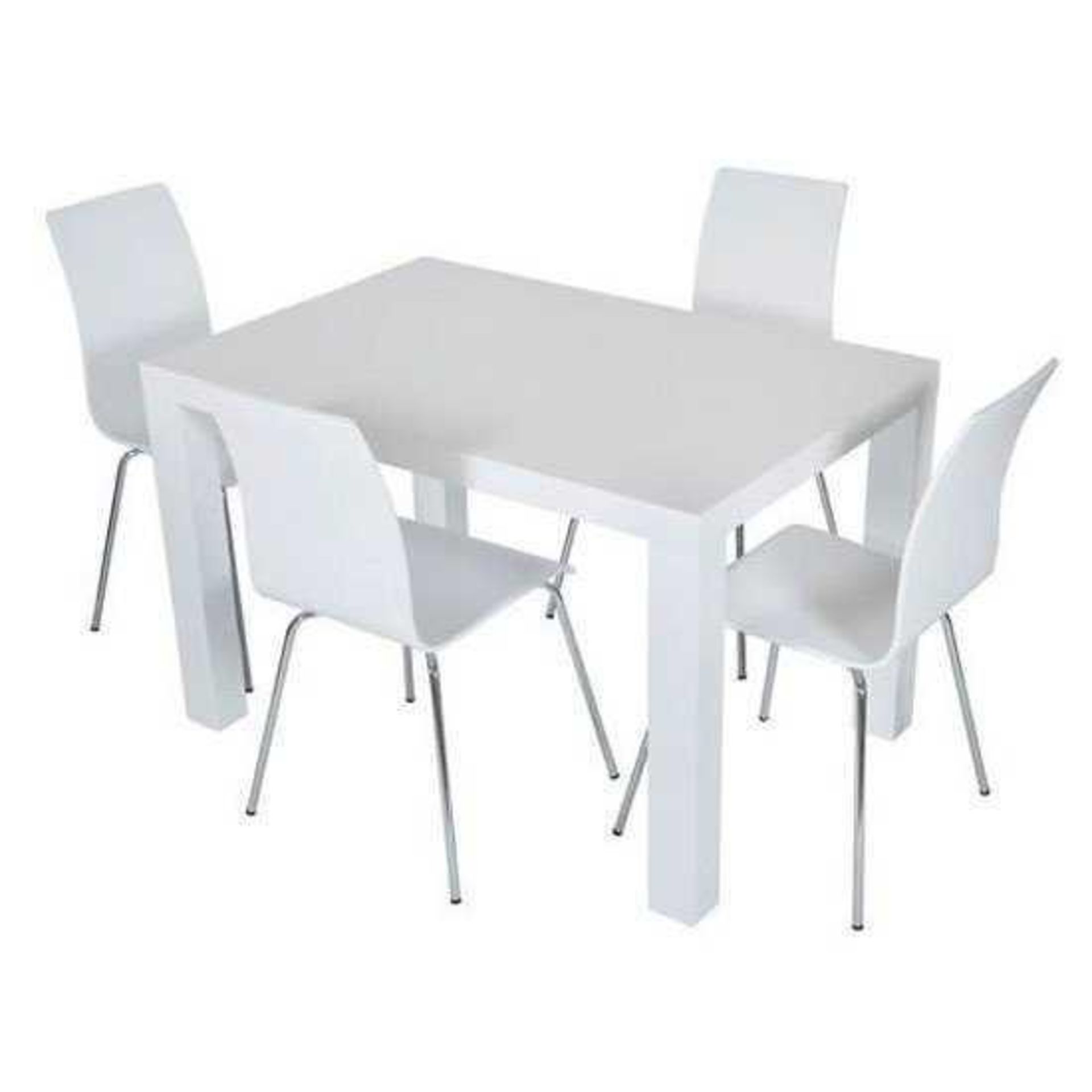 RRP £130 Levv Home Dining Table In Matte White Finish