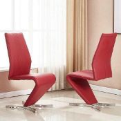 RRP £160 Gia Dining Chair In Bordeaux Faux Leather In A Pair