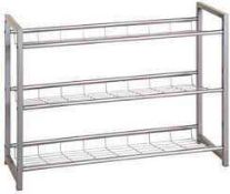 RRP £50 Boxed Metal 3 Tier Shoe Rack