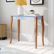 RRP £100 Boxed Brownsville Console Table White Top Oak Legs