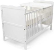 RRP £149 Boxed Isabelle Solid Wooden White Cot Bed