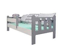 RRP £149 Boxed Stanley 140X70Cm Grey And White Toddler Bed