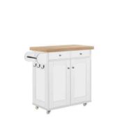 RRP £160 Boxed Beachcrest Home Leeton Kitchen Island Base White Finish