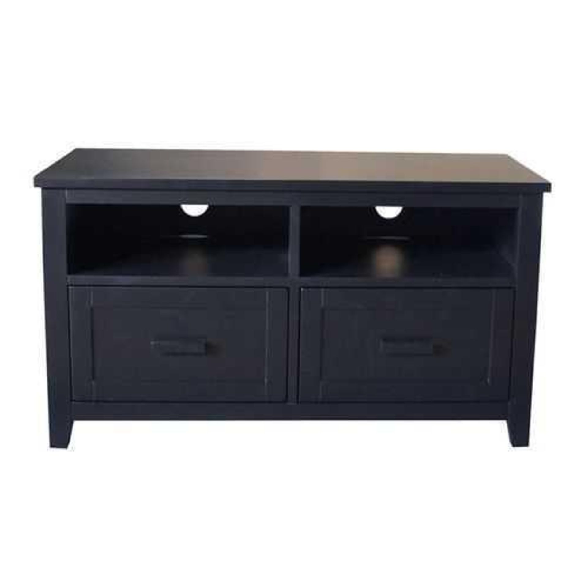 RRP £620 Boxed Fenton 2 Drawer Tv Stand In Black