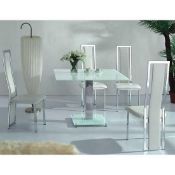 RRP £100 Nicole Dining Chair In White With Chrome Legs