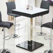 RRP £200 Boxed Topaz Black And White Gloss Bar Table