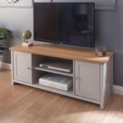 RRP £125 Boxed Lancaster Large Tv Cabinet In Cream