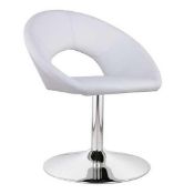 RRP £95 Polo Novelty Chair In White Faux Leather With Chrome Legs